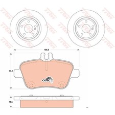 TRW BREMSSCHEIBEN 295mm + BEL&Auml;GE HINTEN passend f&uuml;r W176 W246 CLA W117 X156
