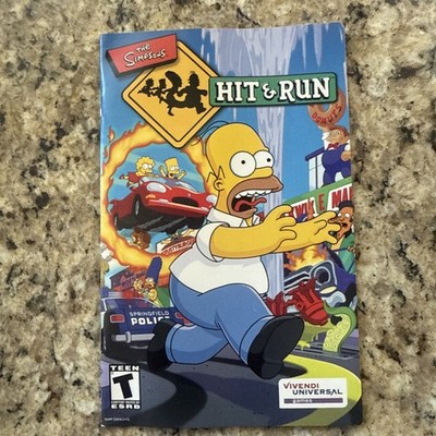 THE SIMPSONS HIT &RUN  PS2 MANUAL W/ Case and Cover - NO GAME -) 