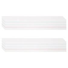 50 Sheets Dry Erase Sentence Strips, 2" x 12" Blue Red Lined Sentence Strips