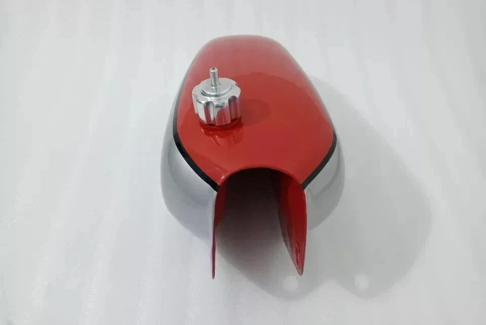 Honda CR 250 M 1973 Elsinore acero rojo y plata tanque de gasolina + tapa grifo/apto para Foto 3 de 4