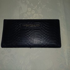 CLEMENTS RIBEIRO PORTOBELLO BLACK SNAKESKIN LEATHER PURSE/WALLET 7.5"X4"X1" NEW
