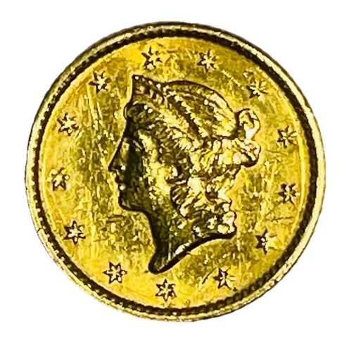 1853 (P) Liberty Head Gold $1 Dollar, Old U.S. Gold Coin