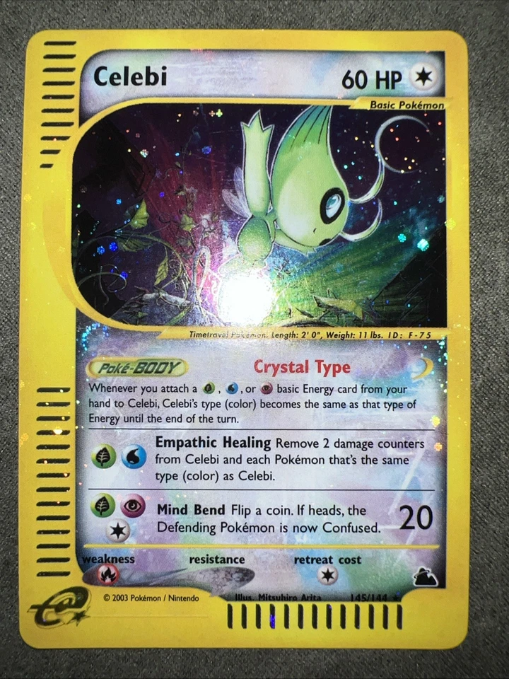 Celebi Crystal 145/144 ENG 🇬🇧 2002 Skyridge Swirl Pokémon Nm/Ex - Bild 4 von 4