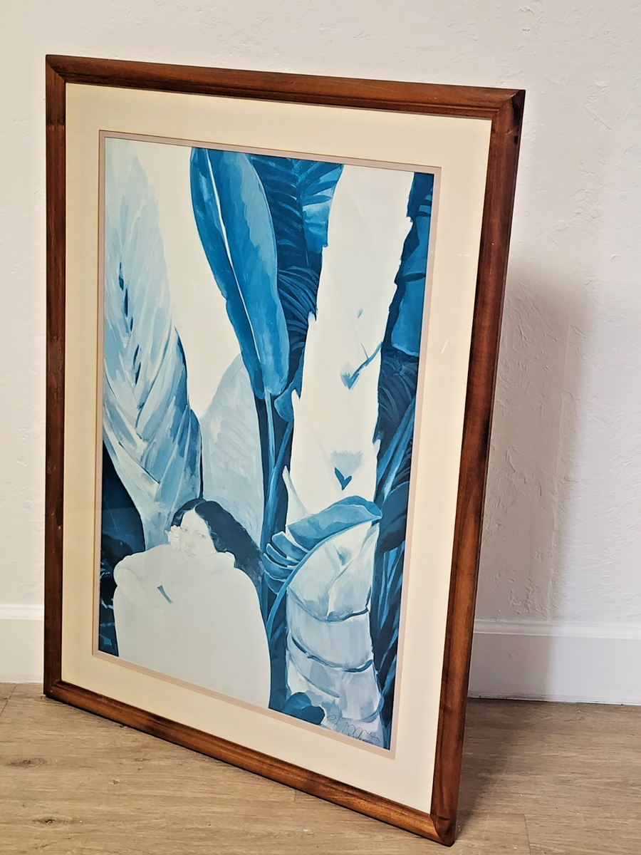 Vintage Pegge Hopper Blue Okapaka Framed Print-Signed Framed