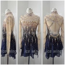 Ice Figure Skating Dress Rhythmic Gymnastics Twirling Competition dyeing