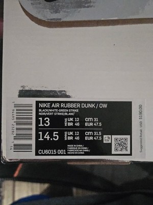 Size 13 - Nike Air Rubber Dunk x Off-White Low Green Strike | eBay