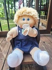 Adorable Shag Hair Vintage Cabbage Patch Doll With Vintage Outfit And Pacifier