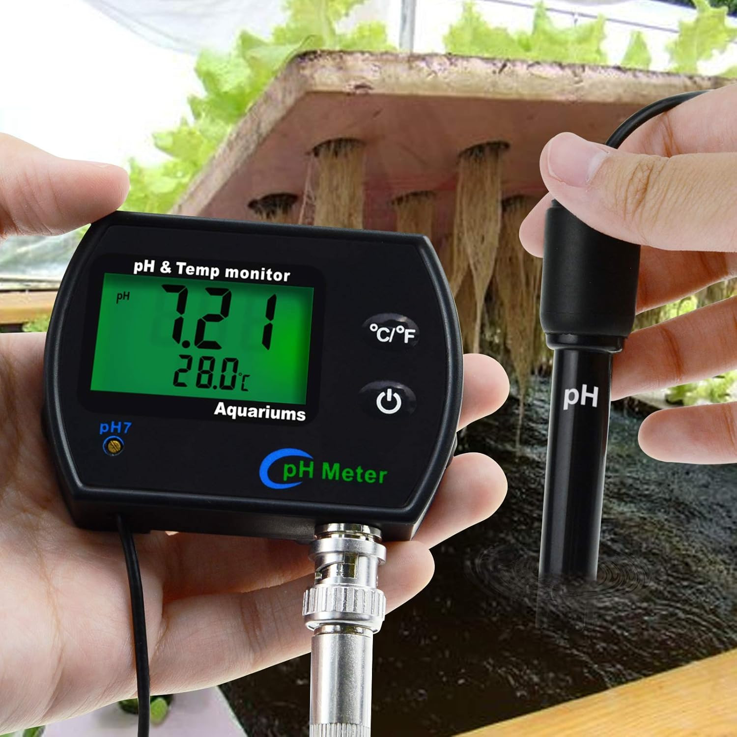 2 In 1 PH And Temperature Meter Water Quality Tester BNC Electrode ATC Monitor