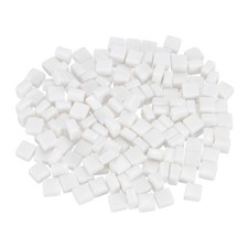 200g 140 Pieces 0.4" Iridescent Square Mosaic Tiles White 