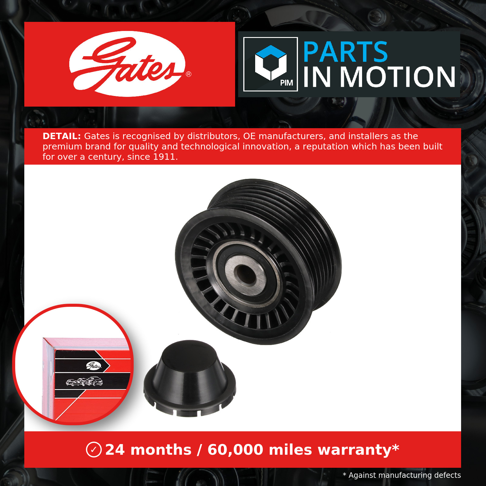 Aux Belt Idler Pulley fits OPEL Guide Deflection Gates 4423725 95519125 Quality - Image 5