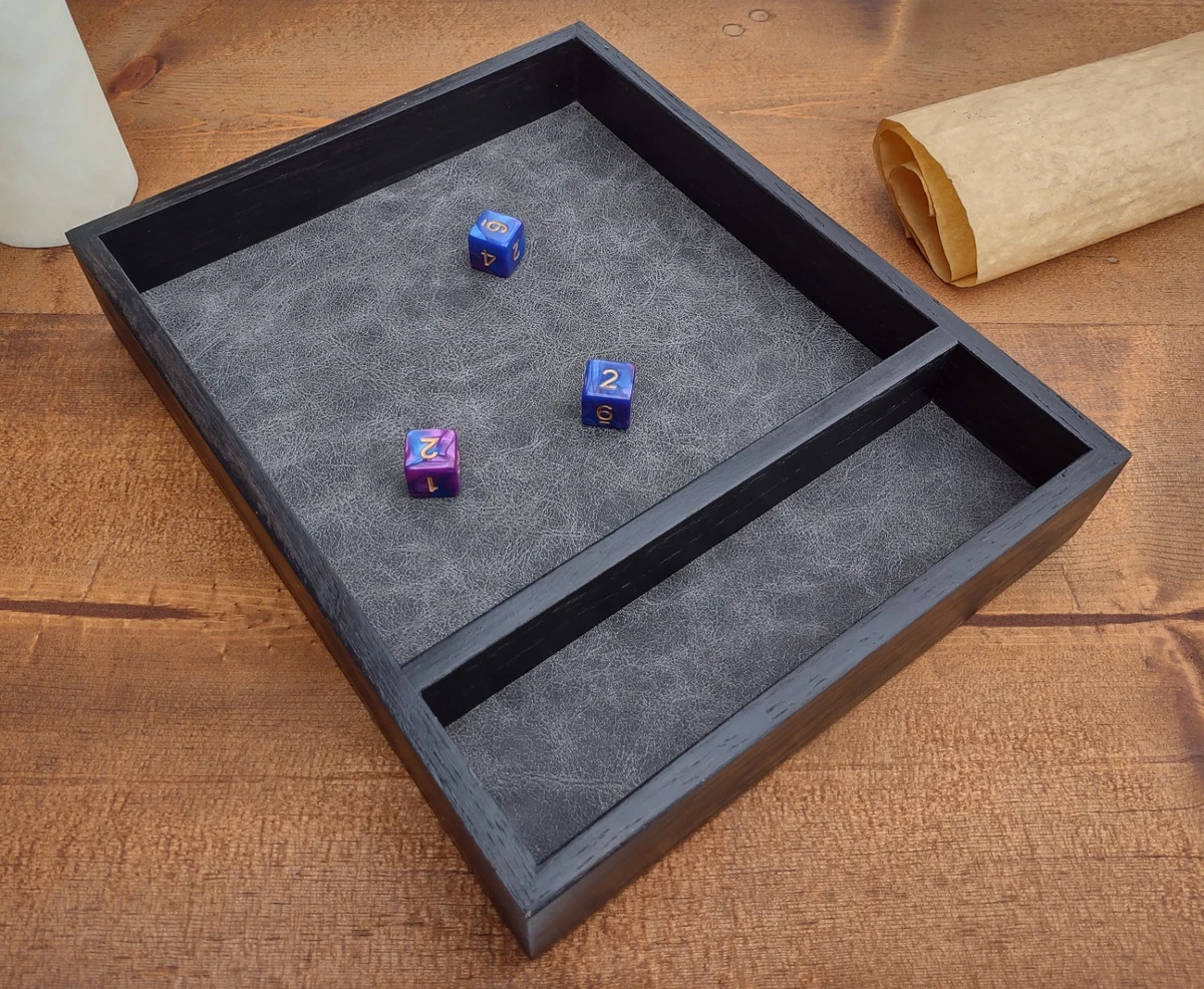 Bandeja De Dados Plegable De Cuero PU Y Terciopelo Rojo – 21x27 Cm – Para D&D Y Juegos De Mesa – Portátil