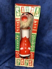 Vintage Tigrett Santa Pops Jack in the Box, original box 1960s
