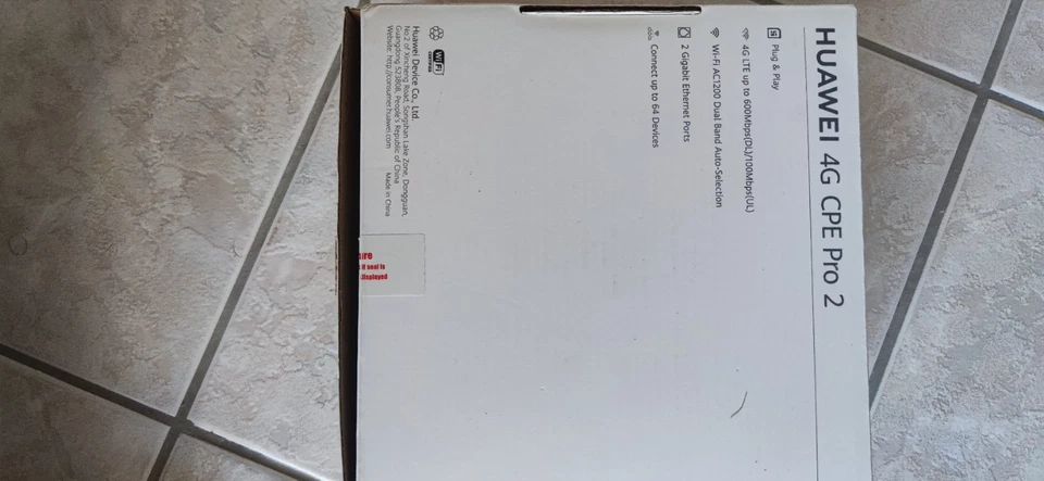 HUAWEI Wi-Fi 4G CPE PRO 2 MODEL B628-265 LTE CAT.12-600MBPS (DL)/100MBPS (UL)... - Immagine 4 di 4