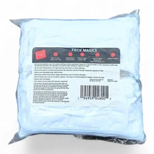 Hanes Washable Reusable 50 Pack White Face Masks Adjustable 100% Cotton 