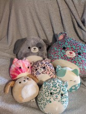 Lot of 7 Squishmallows Plush Animals Cats and Dogs Great Condition 