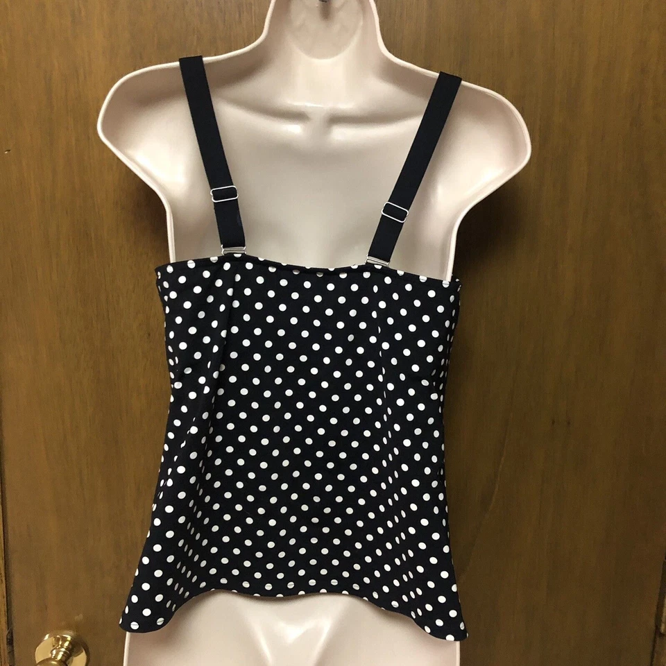 LANDS END Talla 8 Modesto Traje de Baño TANKINI TOP & Parte Inferior Acanalada JUEGO NEGRO Z23 Foto 3 de 4