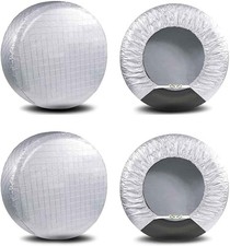 Tire Covers Set of 4, Waterproof Anti-UV Fit 30-32 Inch Tire Diameters White