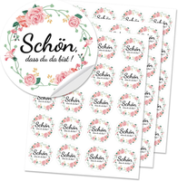 60 SchöN, Dass Du Da Bist Aufkleber Hochzeit, Rund Sticker FüR Taufe Kommunion H