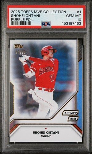 SHOHEI OHTANI 2025 TOPPS MLB MVP PURPLE FOIL #1 🔻ANGELS🔻 /75  PSA 10 💎