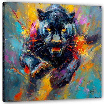 Panther Black - Abstrakt  Tier art Modern - Gallery Mega Bild -  Original  AN15