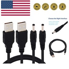 2 Pack 3FT USB to DC 3.5mm x 1.35mm Barrel Jack Adapter Connector 5V DC Power...