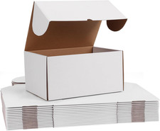 12X9X6 Inches White Shipping Boxes Pack of 15, Corrugated Cardboard Boxes 12 X 9