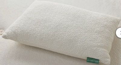 Avocado Queen Bed Pillow White Rectangular Adult Bedroom Solid Plain 