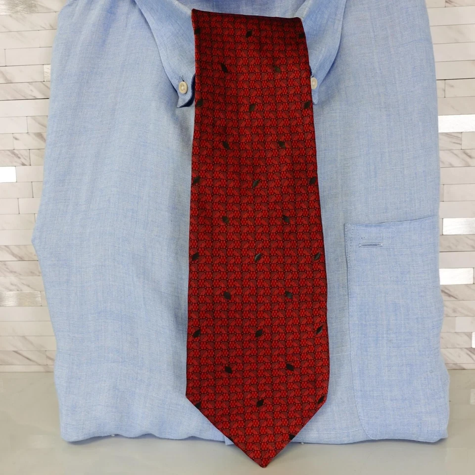 Corbata Texturizada Para Hombres Rojo Geométrico Micro Cuadros Vestido Traje Prendas para el Cuello HOMBRE DE HOY ITALIA Foto 2 de 4