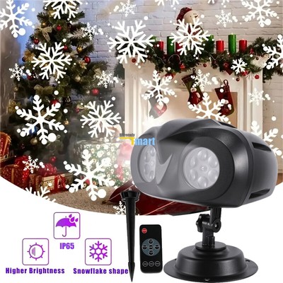 Christmas Projector Lights Xmas Party Indoor Outdoor Snowflake LED Laser Lamp US
