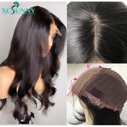 5x5 Scalp Top Lace Front Wig Emulation Human Hair Wigs Wavy Remy Frontal Wig - Picture 1 of 14