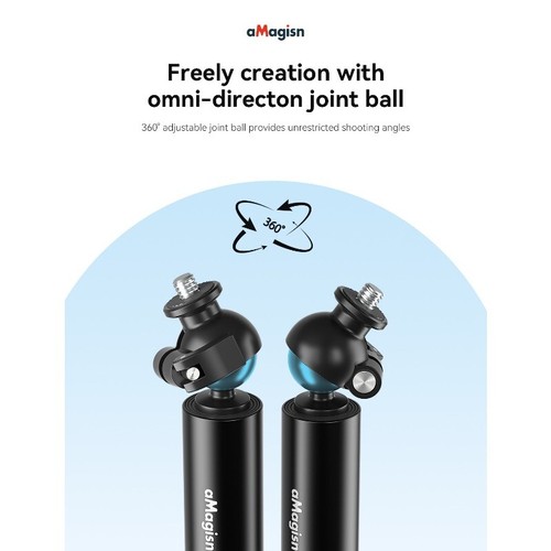 aMagisn Ball Tip Selfie Stick für DJI/GoPro/Insta360 Action Kamera Verlängerungsstange - Bild 7 von 19