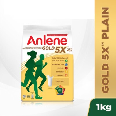 1 X Anlene Gold 5X Milk Powder for Adult 45+ Stronger Bones 1kg