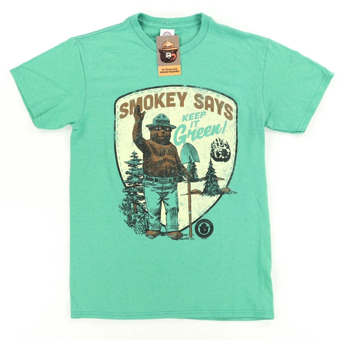 Delta Smokey Bear Keep it Green Solid T Shirt Green Men s S
