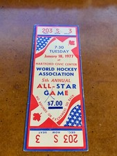 1977 WHA All Star Game Full Hockey Ticket Gordie Howe Bobby Hull