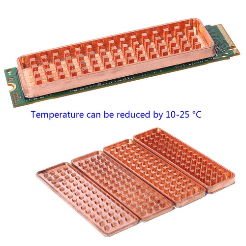Copper NVME NGFF M.2 Heatsink 2280 SSD Metal Sheet Thermal Cooling Fan Heatsink - Picture 2 of 15