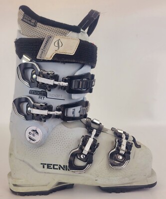 Used $400 Women's Tecnica Mach Sport 85 W Ski Boots Pearl White w/ Gripwalk Sole
