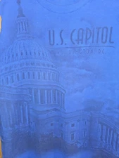 Vintage Washington DC Capital Building Xl Mens Blue Graphic Logo Tshirt