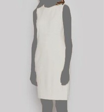 $165 Ralph Lauren Women's White Sleeveless Sheath Dress Size 12