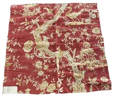 Lee Jofa Nirvana Fabric Red Gold 100% Linen Made in England Approx 29" x 29"