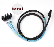 New Mini SAS 36Pin SFF 8087 to 4 SATA 7Pin Reverse With Latch Cable 100cm