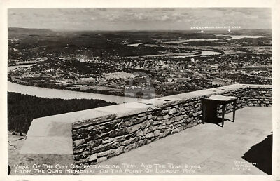 Chattanooga TN & the River 1940 RPPC Photo Postcard COPY