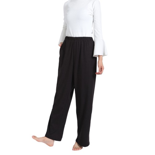 Pantaloni casual donna Taichi pigiama gamba larga pantaloni taglie forti solido caldo - Foto 6 di 18