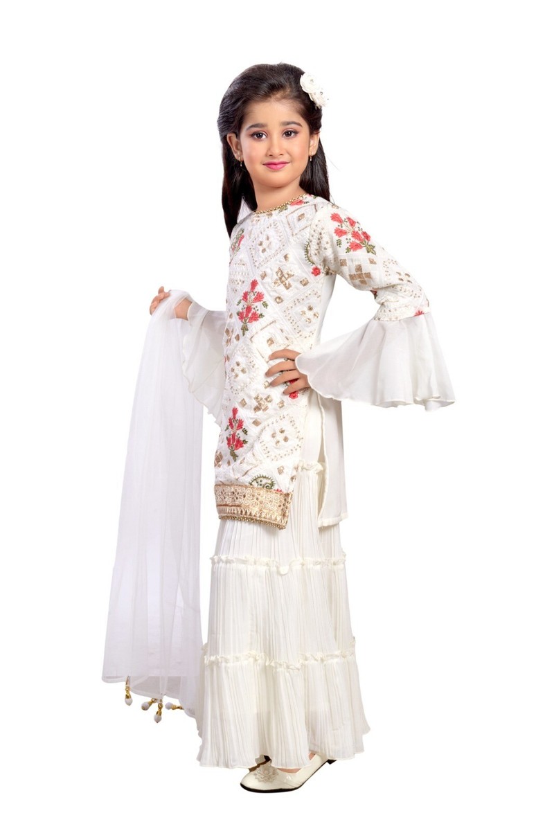 telugupalakkad celestial white dress kids Lehenga Kerala Reference pic attached. Customised jimmy