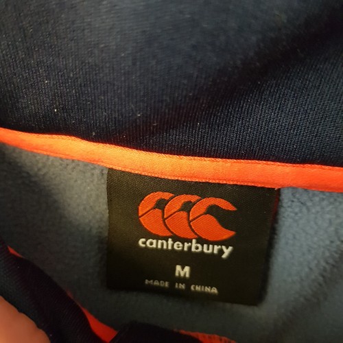 Canterbury Inglaterra 1/4 Cremallera Top Medio Azul Rugby Pullover Entrenamiento Taladro O2 - Imagen 5 de 14