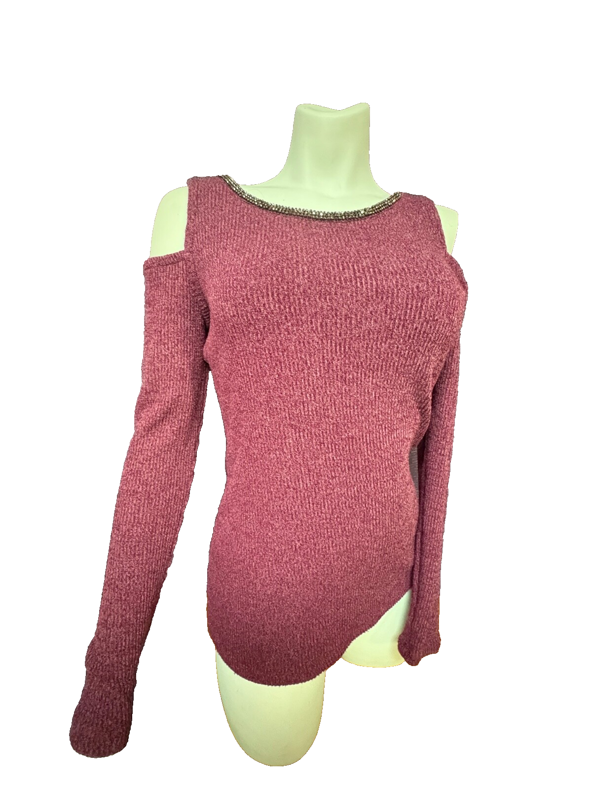 Juicy Couture Women embellished cold shoulder Sweater Jumper top size m