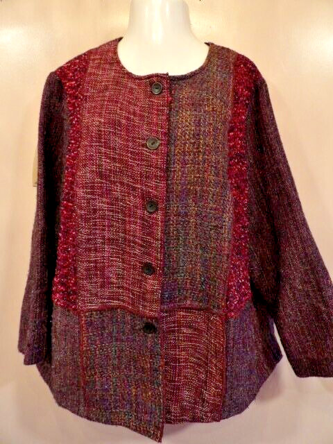 White Stag Jacket 22W 24W Texture Patchwork Multi… - image 1