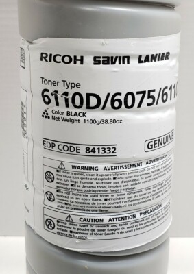 Genuine Ricoh 841332 Type 6110D / 6075 / 6110D Black Toner Printer Cartridge
