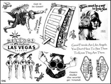 Unmounted Rubber Stamp Plate, Unmounted/Uncut Pink Rubber Stamps