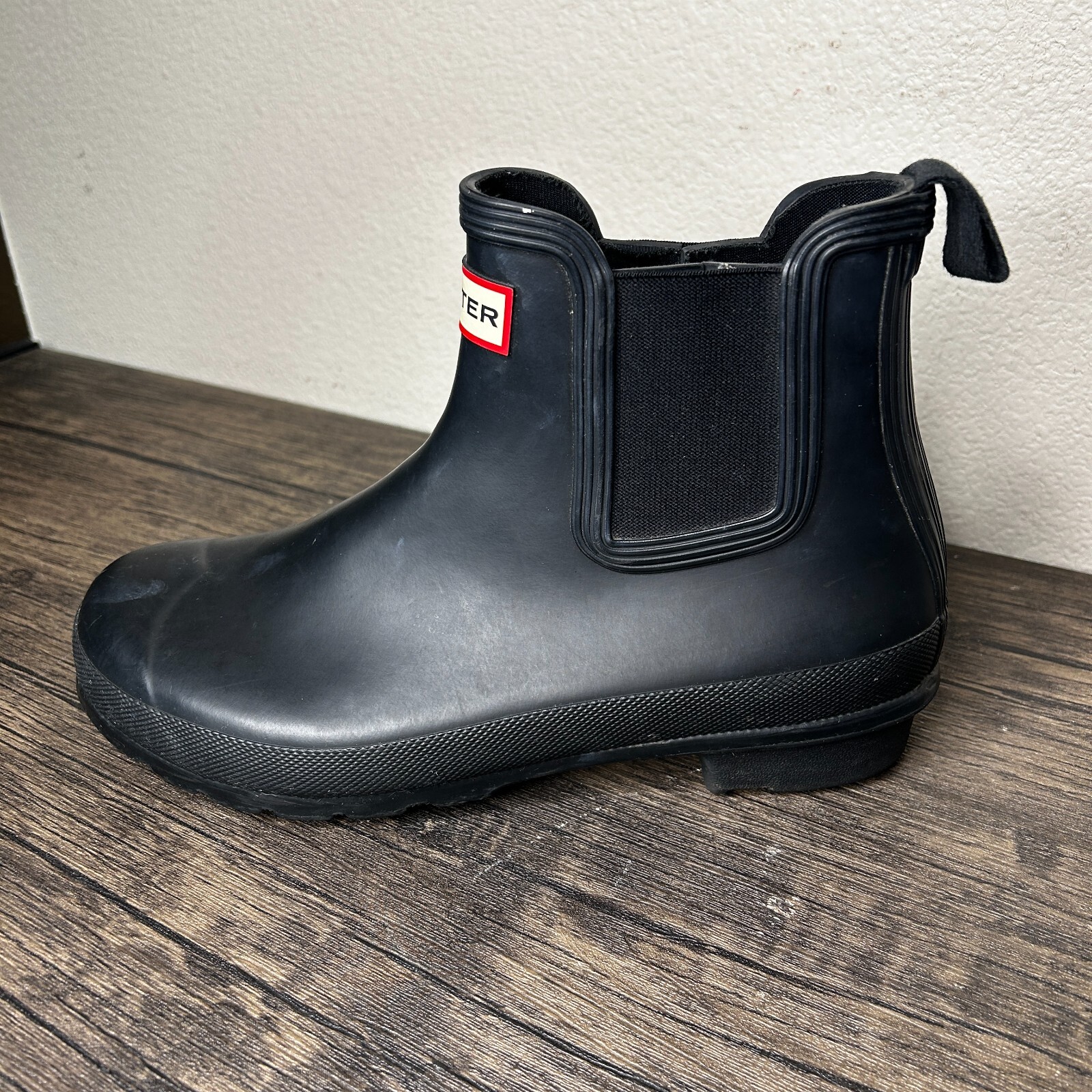 Hunter Original Chelsea Black Rubber Ankle Rain Boots Women's Size 9 3479-image