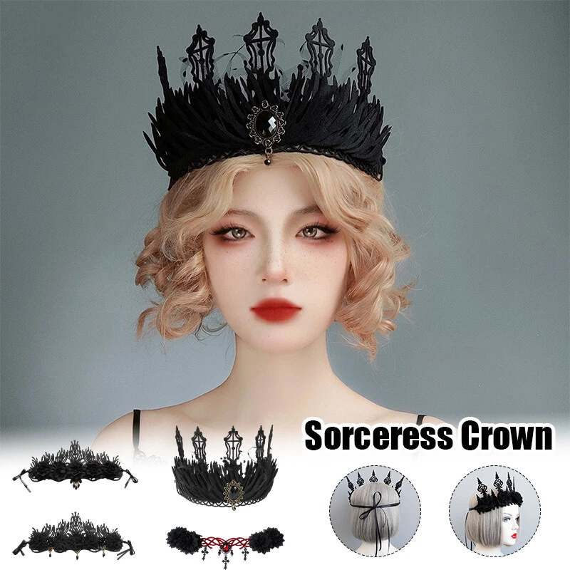 Diadema Tiara Novia Gótica Corona Rey Princesa Niña Corona Guirnalda Accesorios Foto 2 de 4